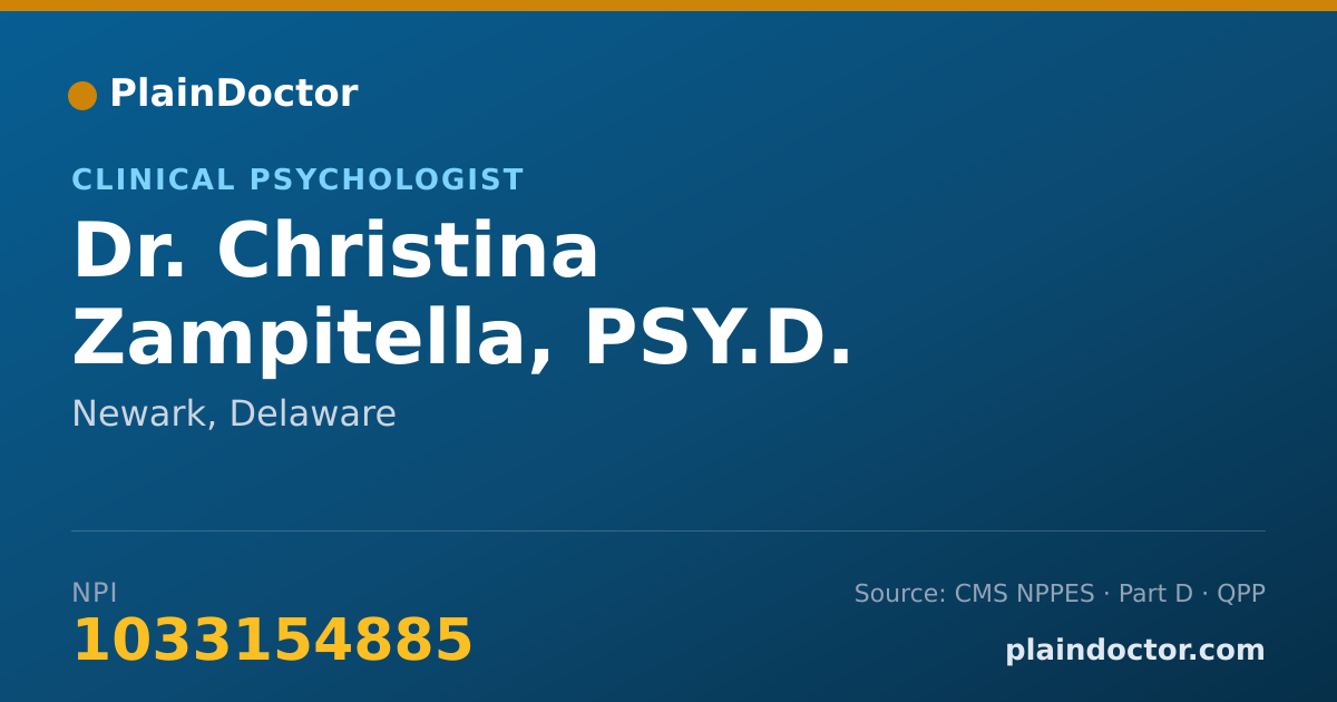 Shareable card for Christina Zampitella, PSY.D. - Clinical Psychologist, Newark, DE