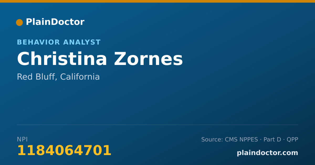Shareable card for Christina Zornes - Behavior Analyst, Red Bluff, CA