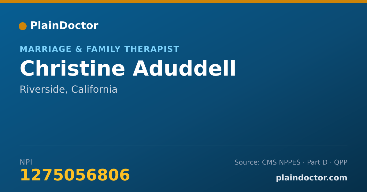 Shareable card for Christine Aduddell - Marriage & Family Therapist, Riverside, CA