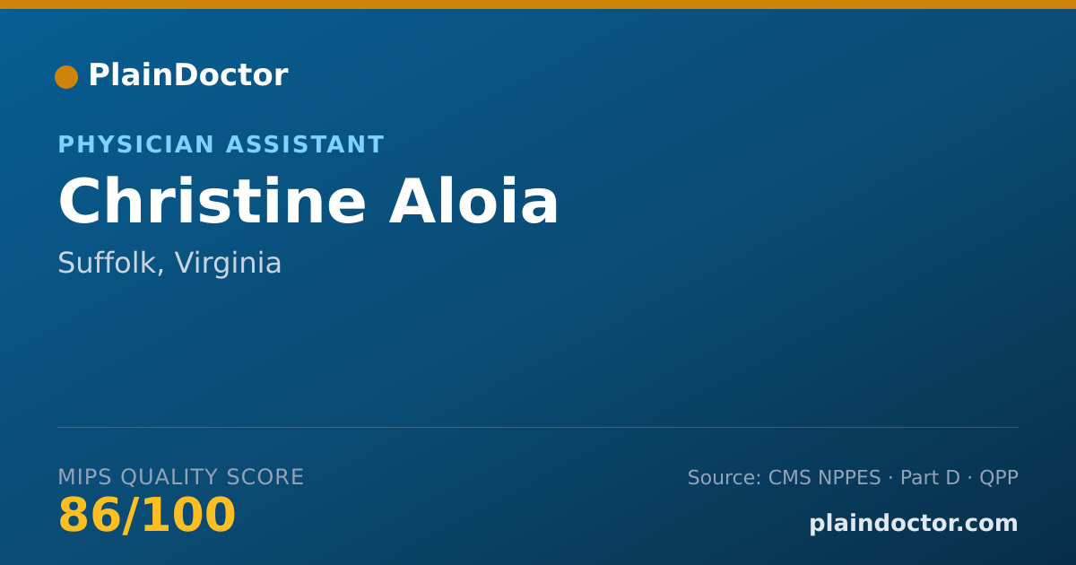 Shareable card for Christine Aloia - Physician Assistant, Suffolk, VA