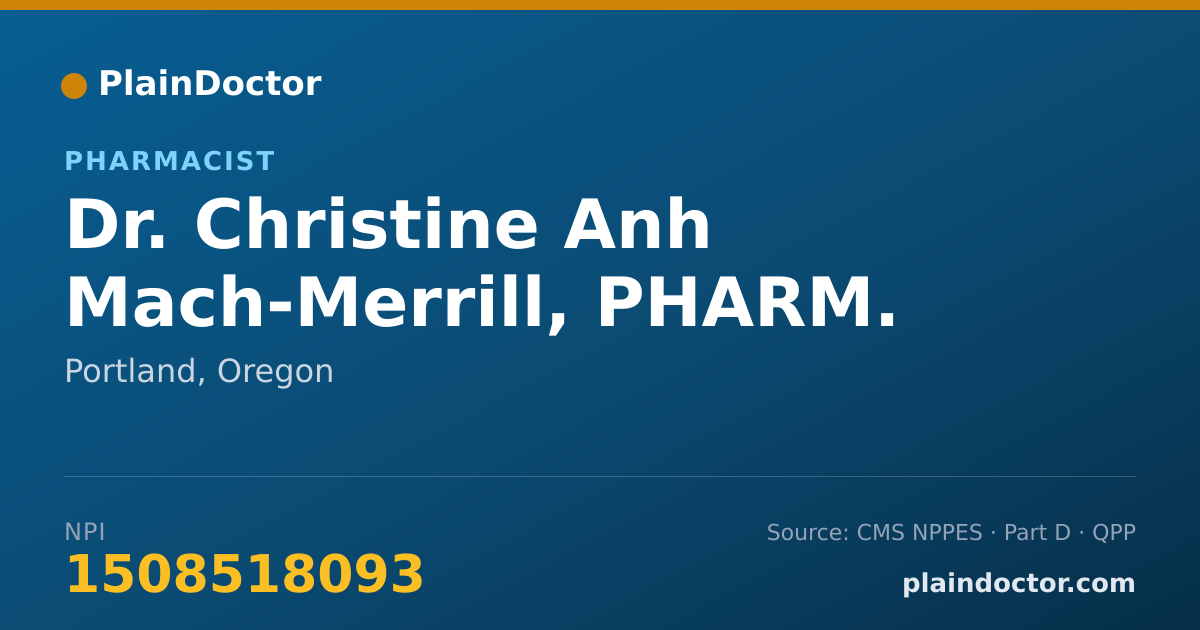 Shareable card for Christine Anh Mach-Merrill, PHARM. D. - Pharmacist, Portland, OR