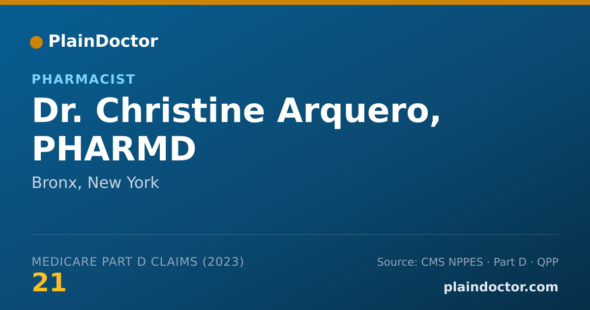 Shareable card for Christine Arquero, PHARMD - Pharmacist, Bronx, NY