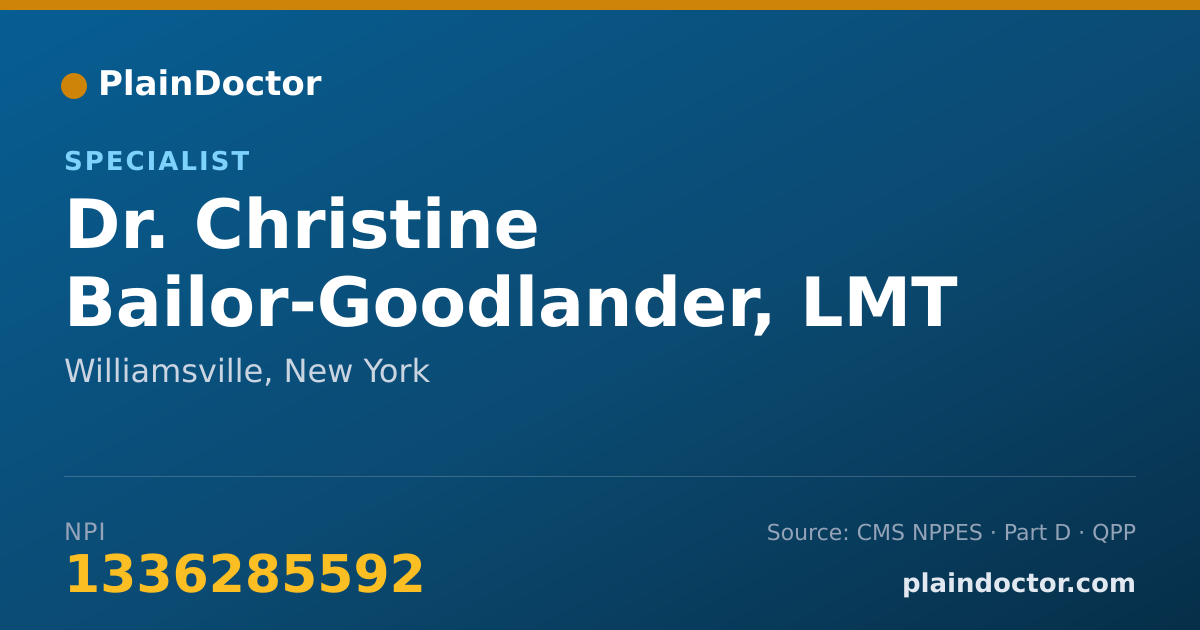 Shareable card for Christine Bailor-Goodlander, LMT - Specialist, Williamsville, NY