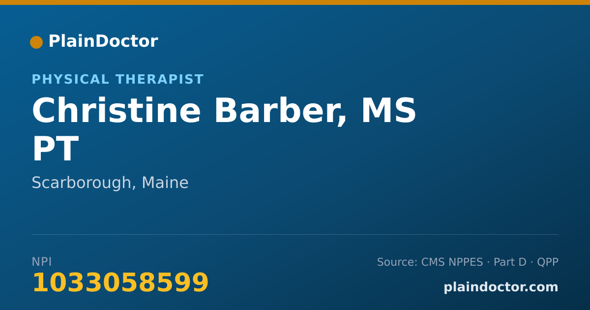 Shareable card for Christine Barber, MS PT - Physical Therapist, Scarborough, ME