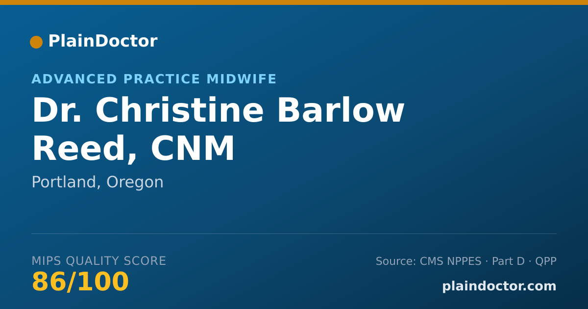 Shareable card for Christine Barlow Reed, CNM - Advanced Practice Midwife, Portland, OR