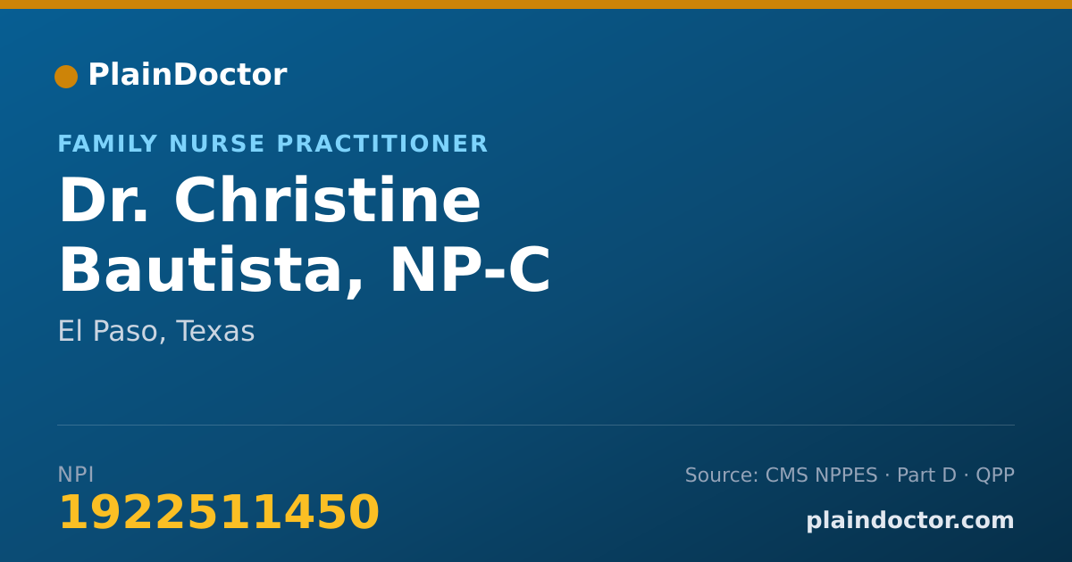 Shareable card for Christine Bautista, NP-C - Family Nurse Practitioner, El Paso, TX