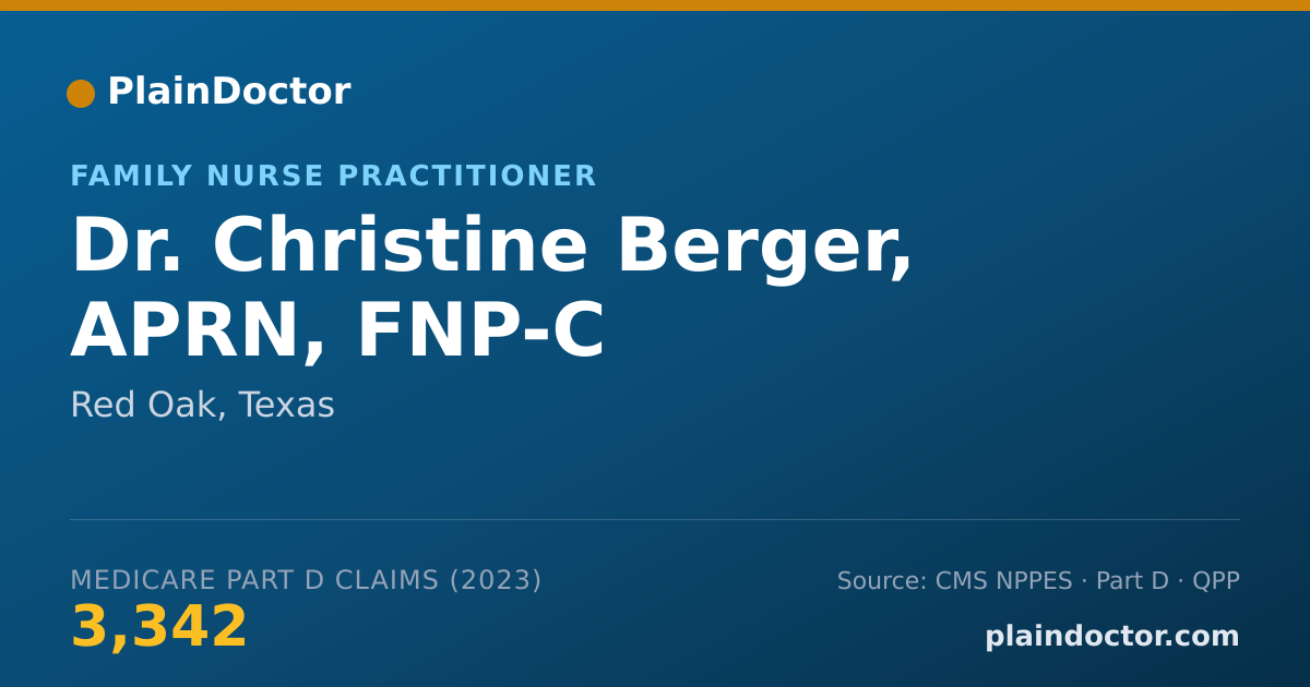 Shareable card for Christine Berger, APRN, FNP-C - Family Nurse Practitioner, Red Oak, TX