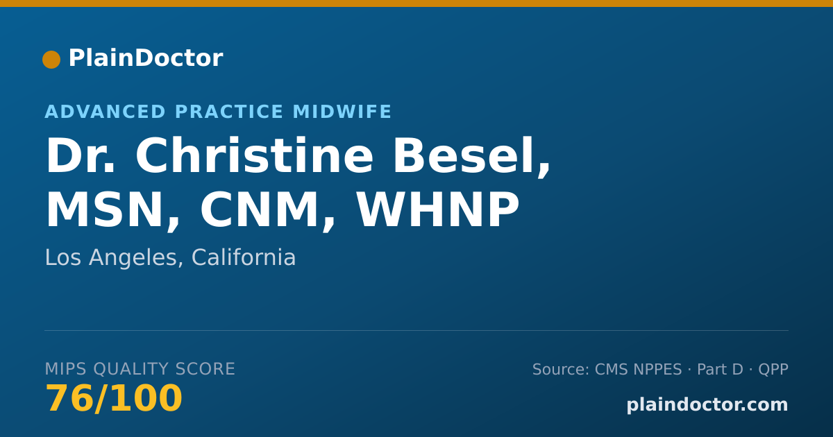 Shareable card for Christine Besel, MSN, CNM, WHNP - Advanced Practice Midwife, Los Angeles, CA
