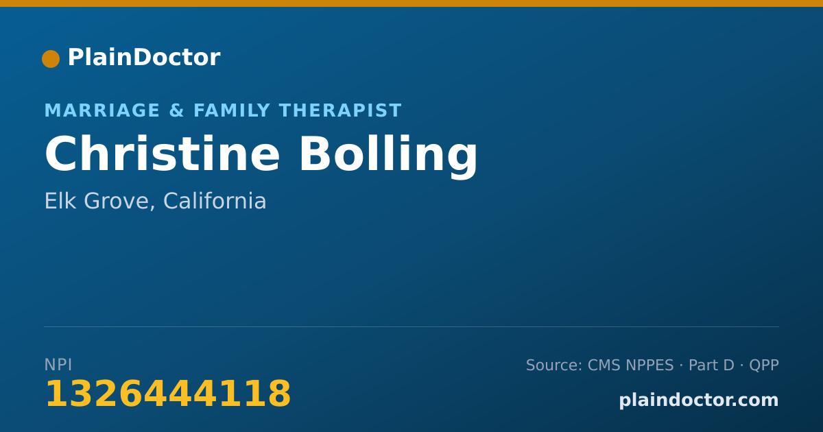 Shareable card for Christine Bolling - Marriage & Family Therapist, Elk Grove, CA