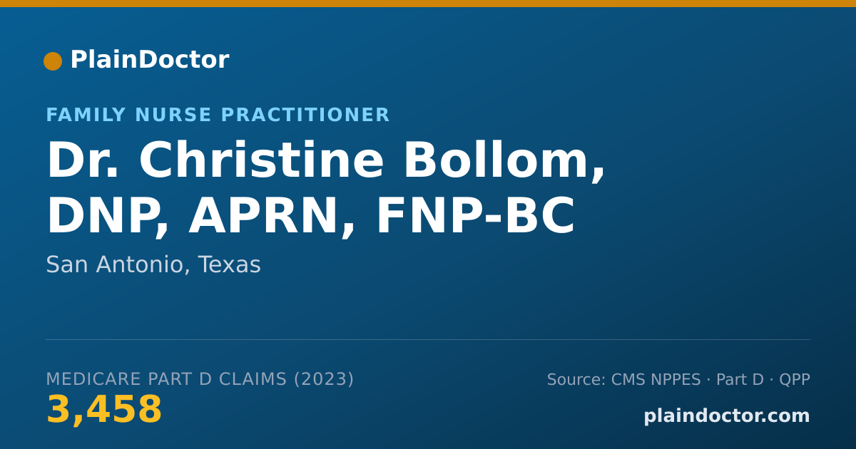 Shareable card for Christine Bollom, DNP, APRN, FNP-BC - Family Nurse Practitioner, San Antonio, TX