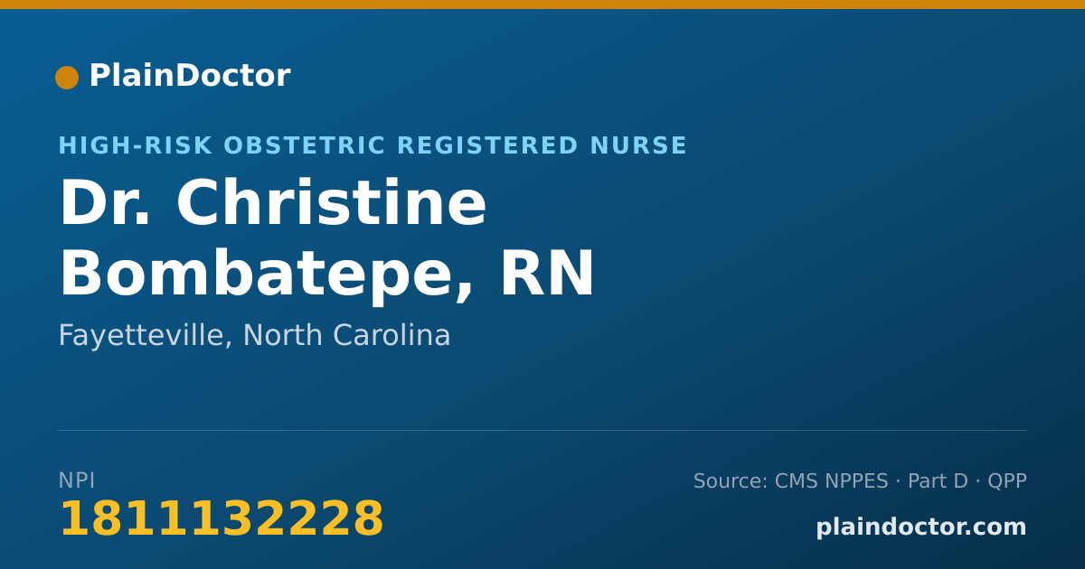 Shareable card for Christine Bombatepe, RN - High-Risk Obstetric Registered Nurse, Fayetteville, NC