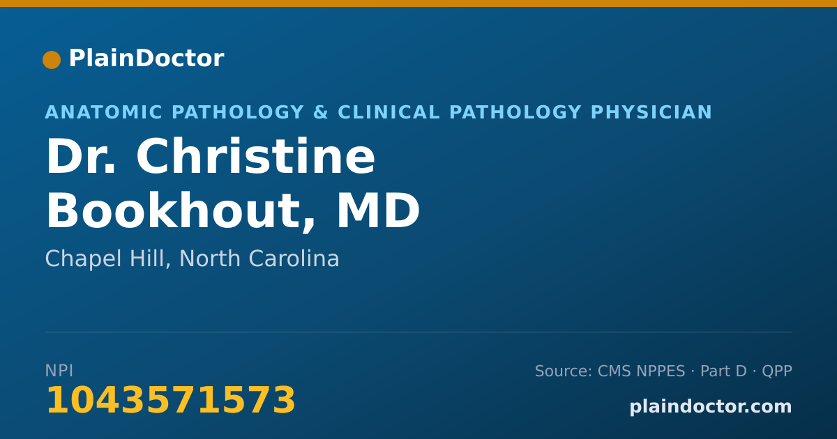 Shareable card for Christine Bookhout, MD - Anatomic Pathology & Clinical Pathology Physician, Chapel Hill, NC