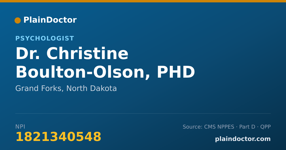 Shareable card for Christine Boulton-Olson, PHD - Psychologist, Grand Forks, ND