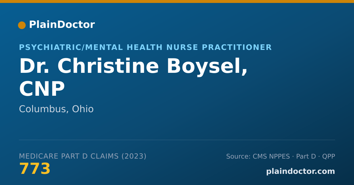 Shareable card for Christine Boysel, CNP - Psychiatric/Mental Health Nurse Practitioner, Columbus, OH