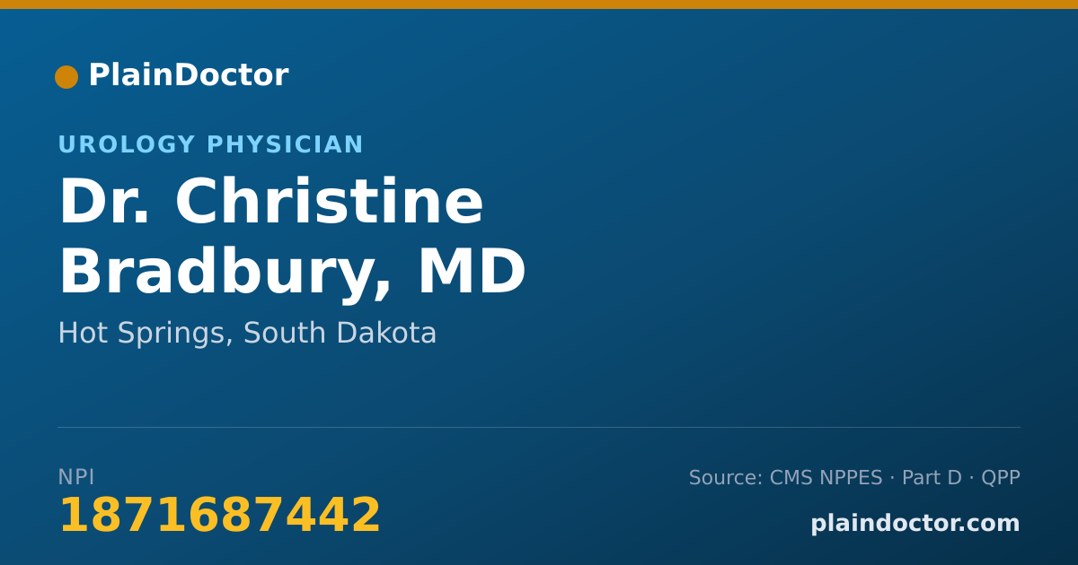 Shareable card for Christine Bradbury, MD - Urology Physician, Hot Springs, SD