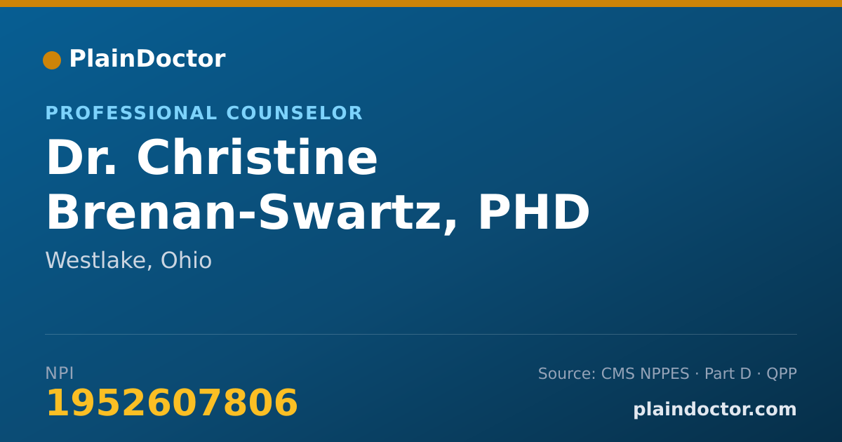 Shareable card for Christine Brenan-Swartz, PHD - Professional Counselor, Westlake, OH
