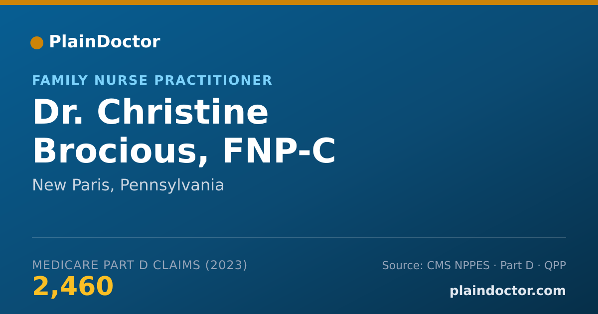 Shareable card for Christine Brocious, FNP-C - Family Nurse Practitioner, New Paris, PA