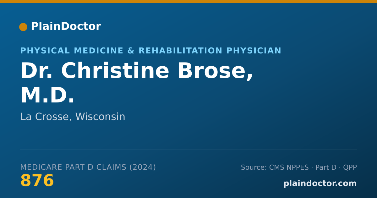 Shareable card for Christine Brose, M.D. - Physical Medicine & Rehabilitation Physician, La Crosse, WI