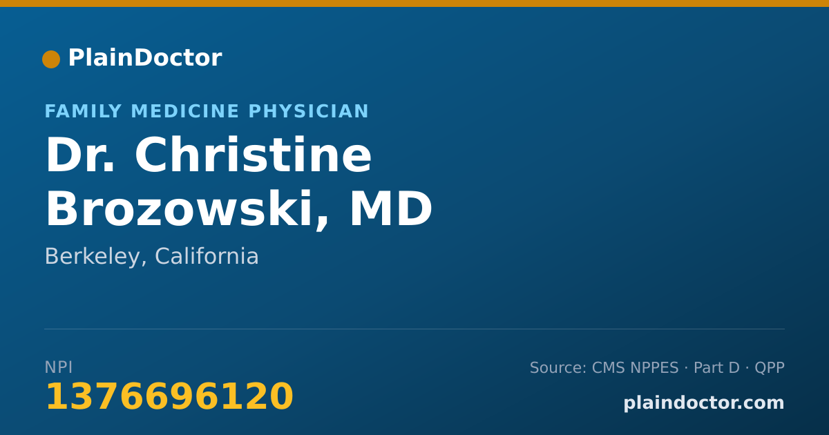 Shareable card for Christine Brozowski, MD - Family Medicine Physician, Berkeley, CA