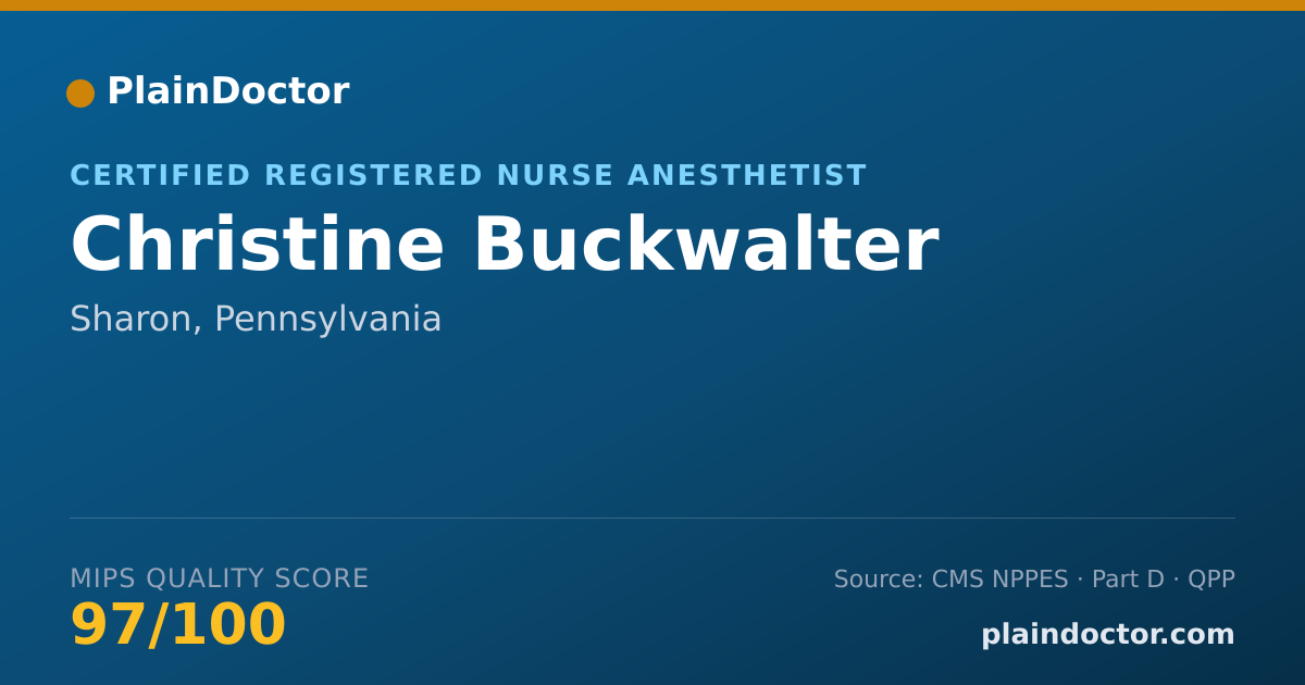 Shareable card for Christine Buckwalter - Certified Registered Nurse Anesthetist, Sharon, PA