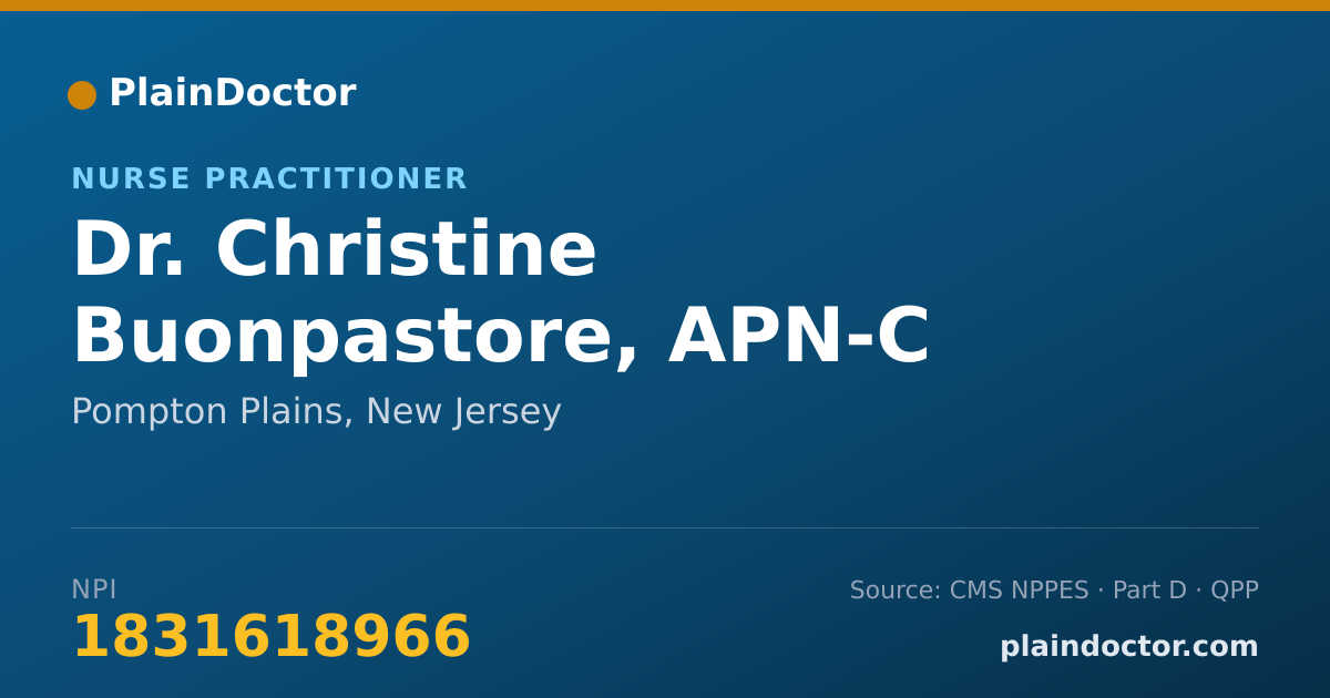 Shareable card for Christine Buonpastore, APN-C - Nurse Practitioner, Pompton Plains, NJ