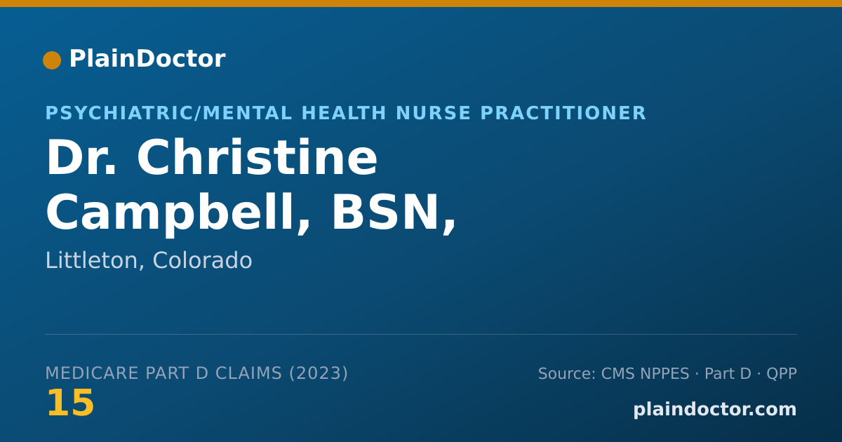 Shareable card for Christine Campbell, BSN, PMHNP-BC - Psychiatric/Mental Health Nurse Practitioner, Littleton, CO