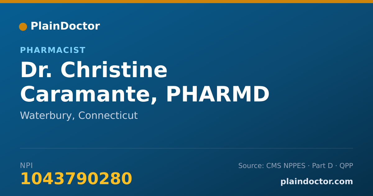 Shareable card for Christine Caramante, PHARMD - Pharmacist, Waterbury, CT