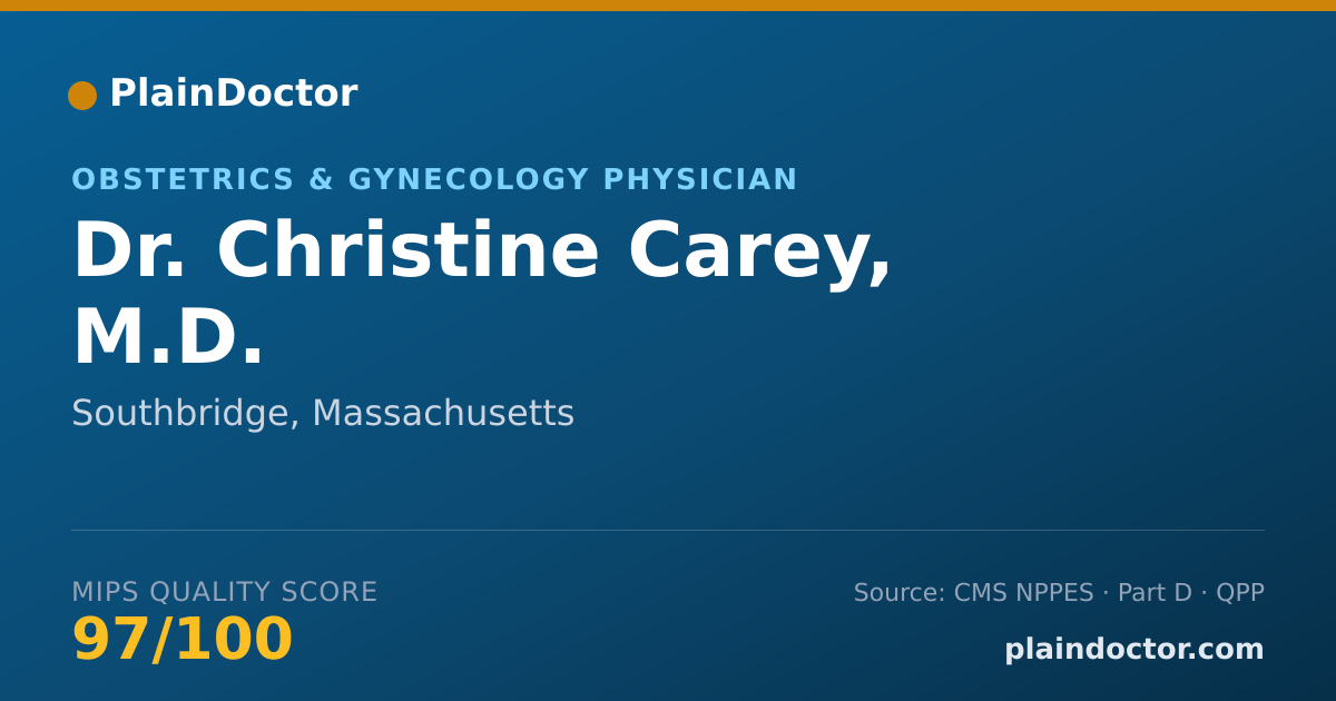 Shareable card for Christine Carey, M.D. - Obstetrics & Gynecology Physician, Southbridge, MA