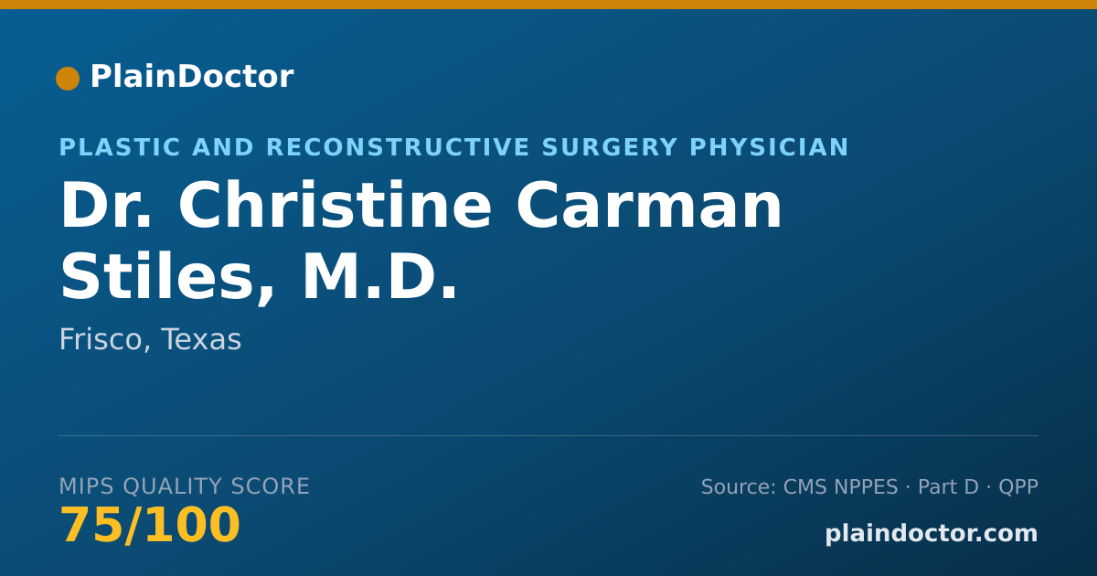 Shareable card for Christine Carman Stiles, M.D. - Plastic and Reconstructive Surgery Physician, Frisco, TX