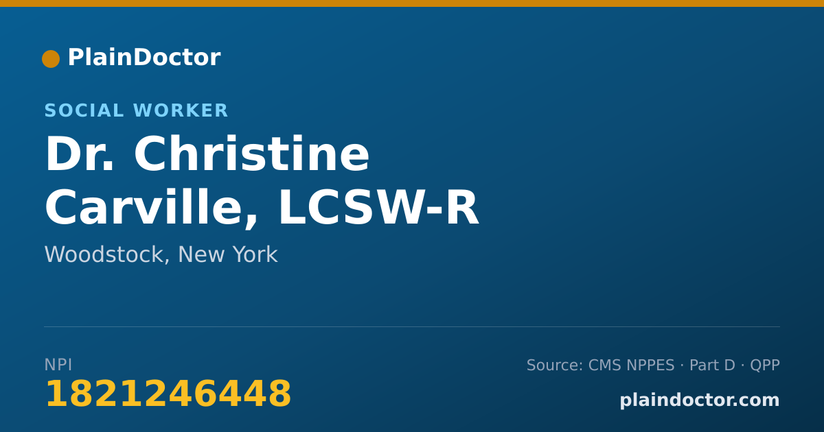 Shareable card for Christine Carville, LCSW-R - Social Worker, Woodstock, NY
