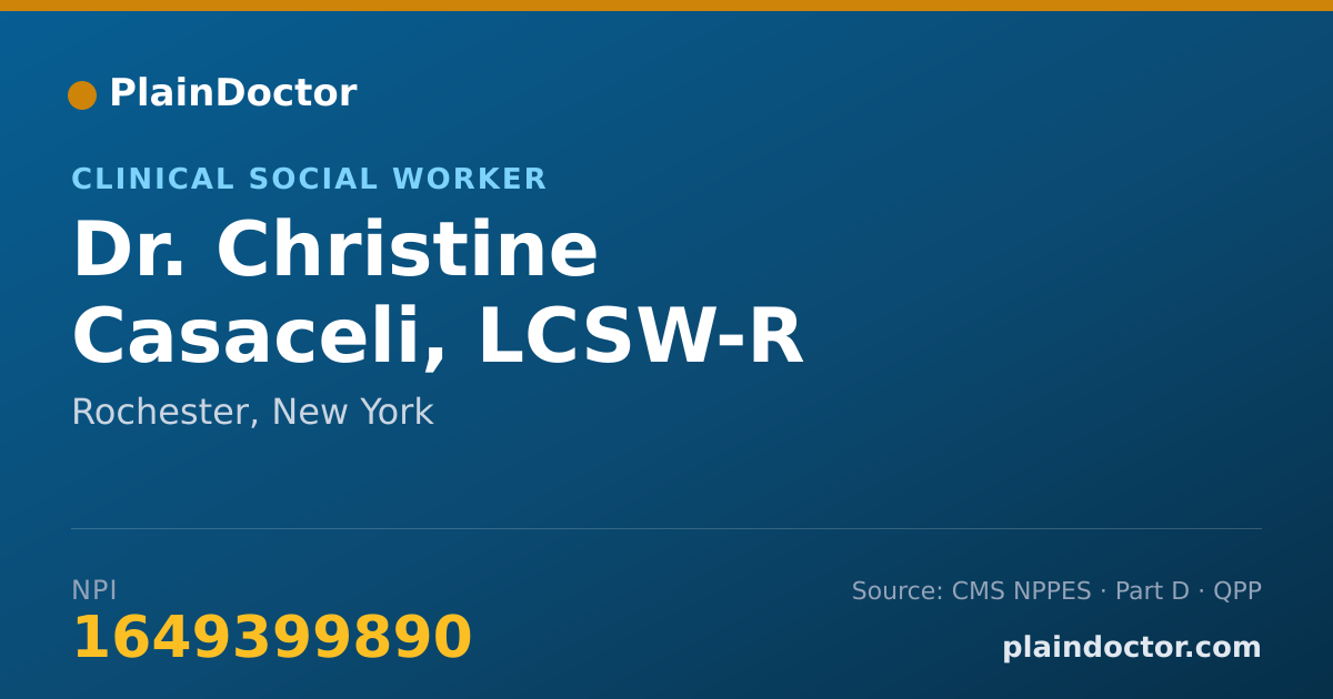 Shareable card for Christine Casaceli, LCSW-R - Clinical Social Worker, Rochester, NY