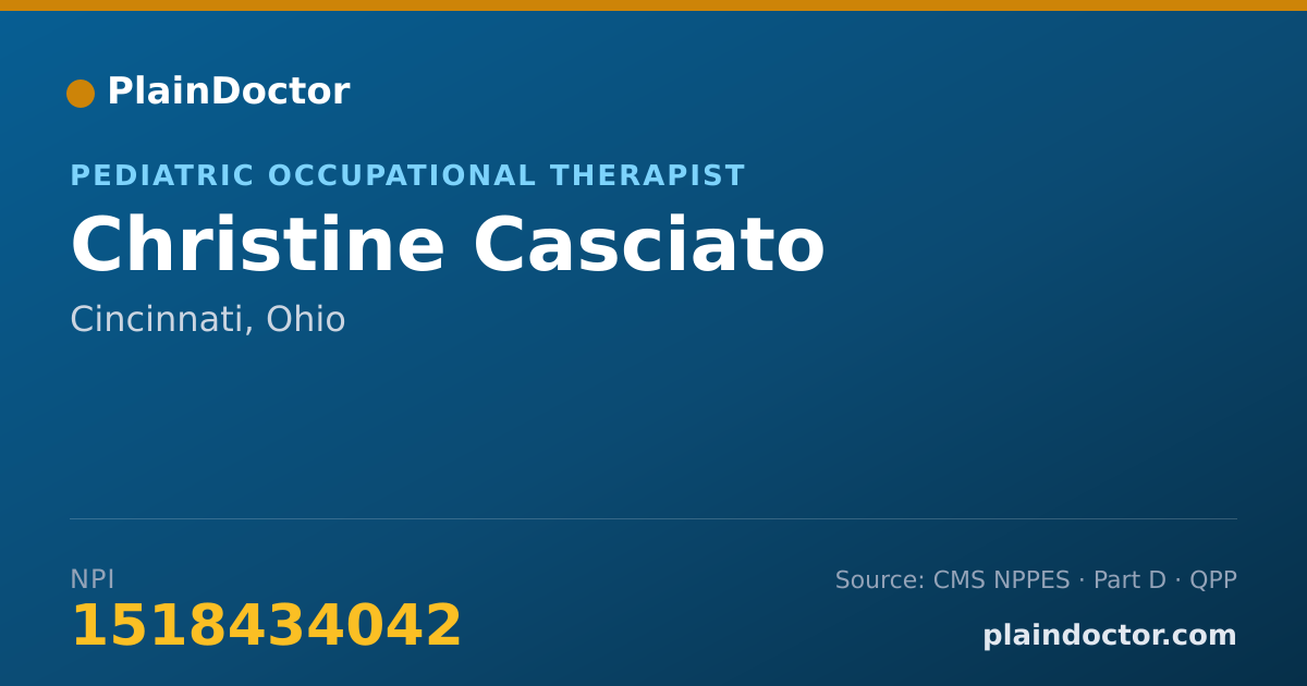 Shareable card for Christine Casciato - Pediatric Occupational Therapist, Cincinnati, OH
