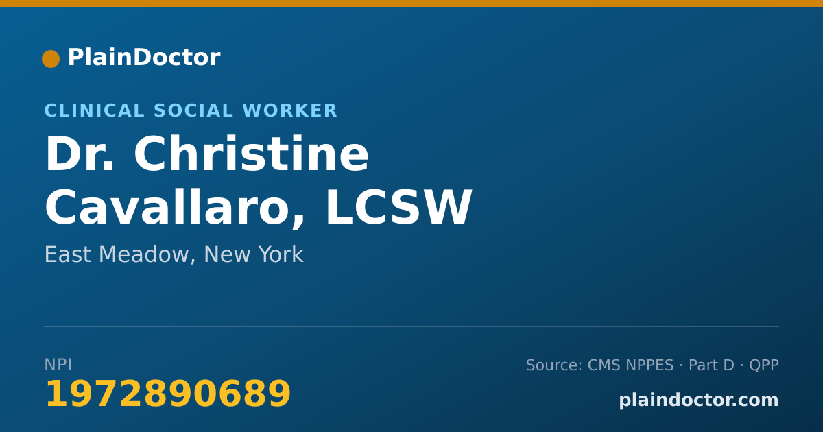 Shareable card for Christine Cavallaro, LCSW - Clinical Social Worker, East Meadow, NY