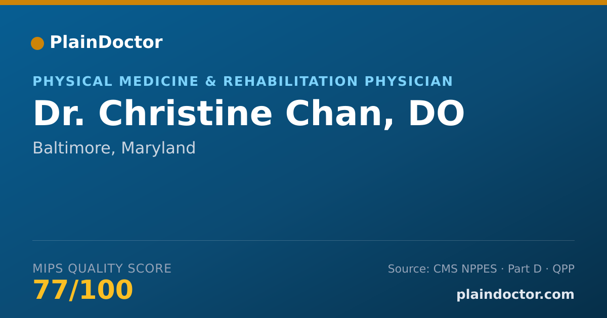 Shareable card for Christine Chan, DO - Physical Medicine & Rehabilitation Physician, Baltimore, MD