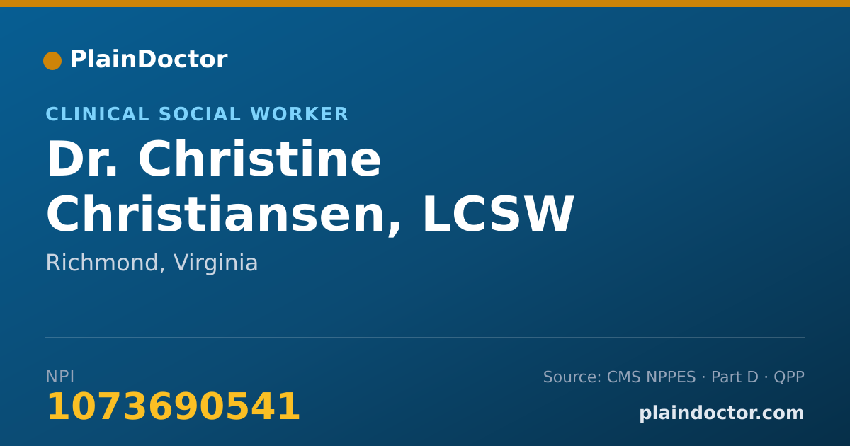 Shareable card for Christine Christiansen, LCSW - Clinical Social Worker, Richmond, VA
