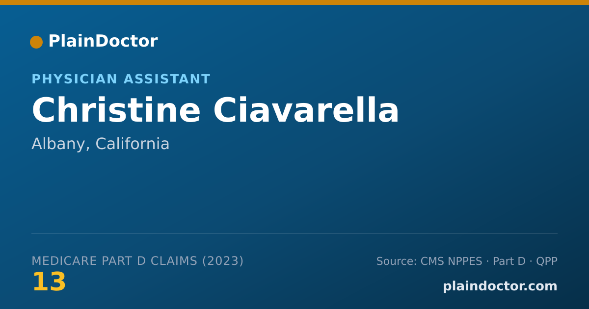 Shareable card for Christine Ciavarella - Physician Assistant, Albany, CA