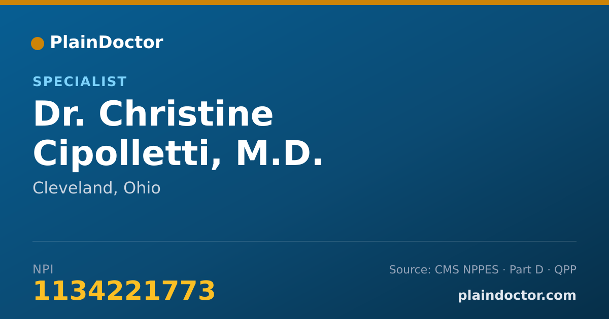 Shareable card for Christine Cipolletti, M.D. - Specialist, Cleveland, OH