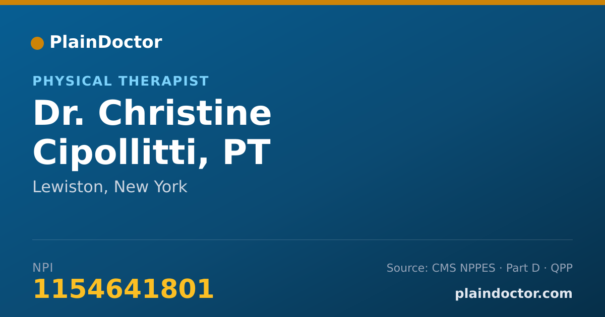 Shareable card for Christine Cipollitti, PT - Physical Therapist, Lewiston, NY