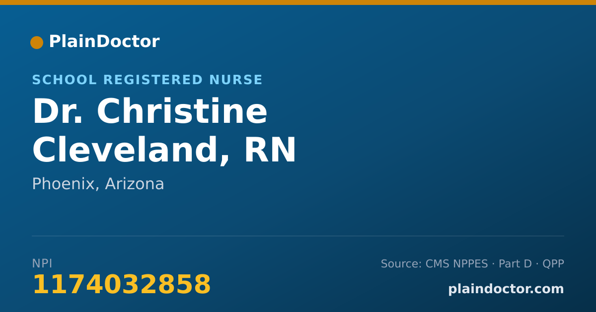 Shareable card for Christine Cleveland, RN - School Registered Nurse, Phoenix, AZ