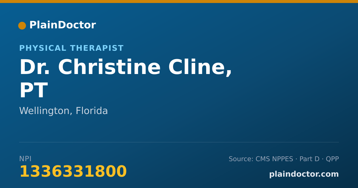 Shareable card for Christine Cline, PT - Physical Therapist, Wellington, FL