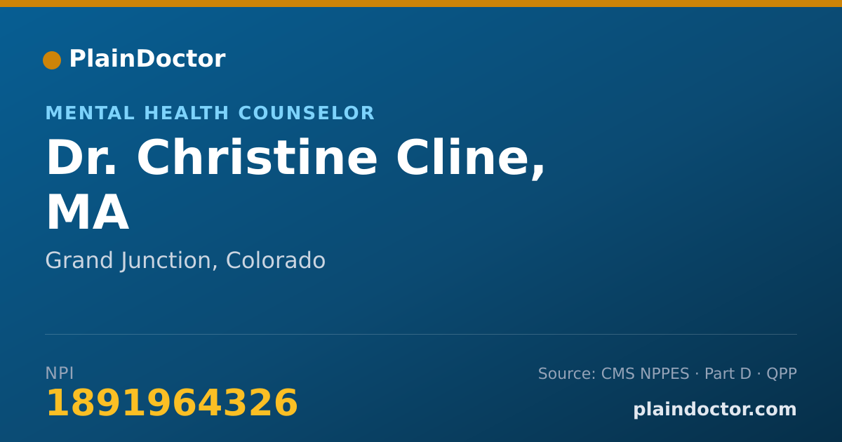 Shareable card for Christine Cline, MA - Mental Health Counselor, Grand Junction, CO