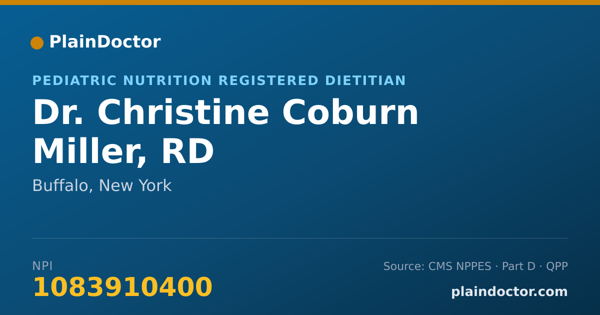 Shareable card for Christine Coburn Miller, RD - Pediatric Nutrition Registered Dietitian, Buffalo, NY