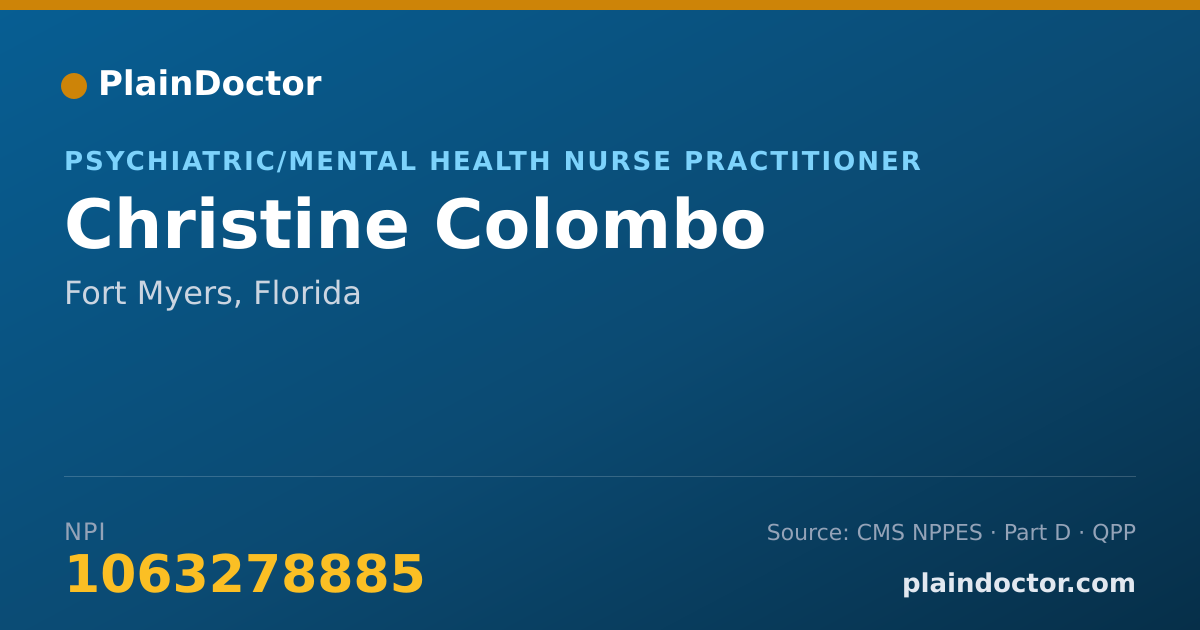 Shareable card for Christine Colombo - Psychiatric/Mental Health Nurse Practitioner, Fort Myers, FL