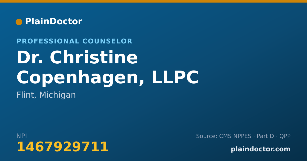 Shareable card for Christine Copenhagen, LLPC - Professional Counselor, Flint, MI