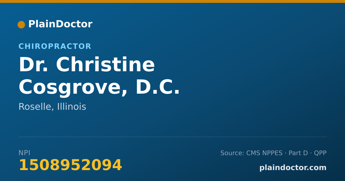 Shareable card for Christine Cosgrove, D.C. - Chiropractor, Roselle, IL