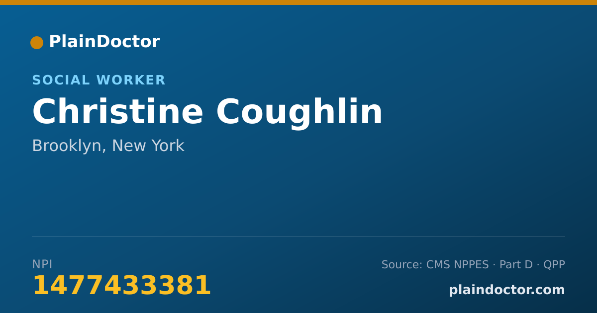 Shareable card for Christine Coughlin - Social Worker, Brooklyn, NY