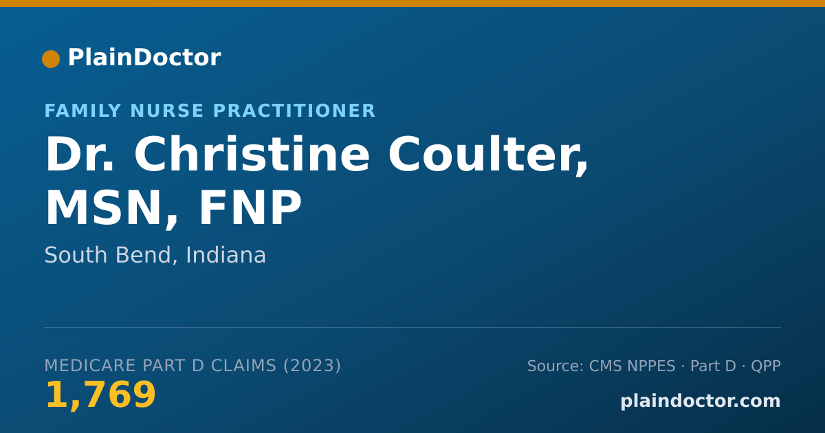 Shareable card for Christine Coulter, MSN, FNP - Family Nurse Practitioner, South Bend, IN