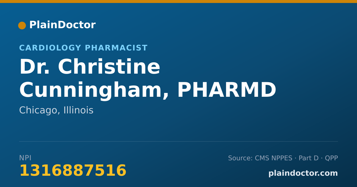 Shareable card for Christine Cunningham, PHARMD - Cardiology Pharmacist, Chicago, IL