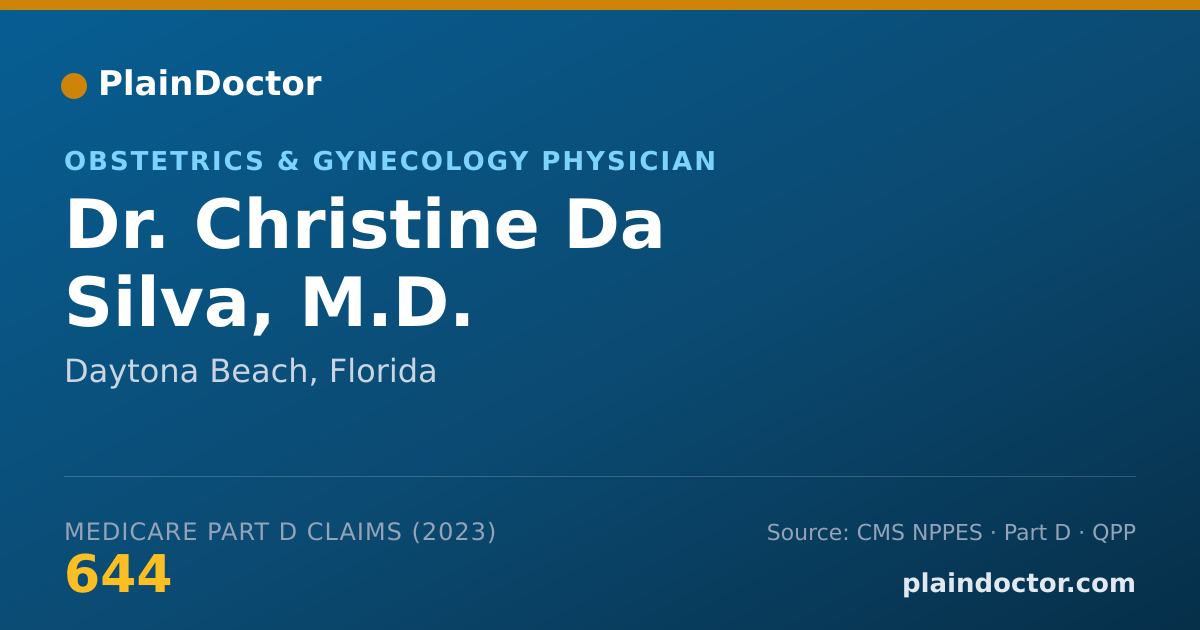 Shareable card for Christine Da Silva, M.D. - Obstetrics & Gynecology Physician, Daytona Beach, FL