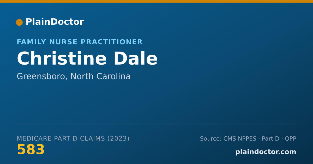 Shareable card for Christine Dale - Family Nurse Practitioner, Greensboro, NC